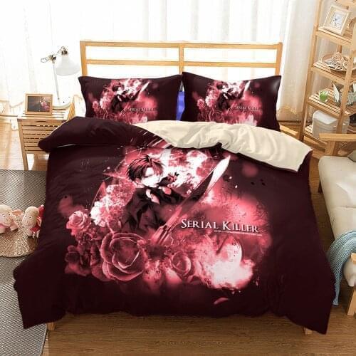 Red Killer Duvet Cover Set King Queen Double Full Twin Single Size Bed Linen Set