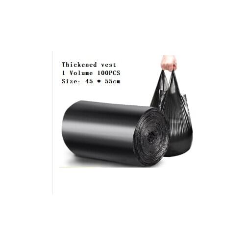 Garbage bag household portable black thick vest dormitory with student plastic large small size