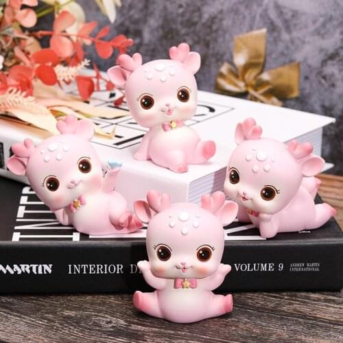 Cute Resin Mini Beginner Deer Decorations In-car Cake Baking Flower Pots Desk Living Room Decorations Creative Small Decorations