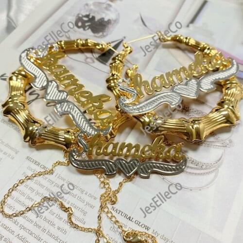 2020 Fashion New Hoop Earrings for Women Custom Name Earrings Gold Heart Earrings