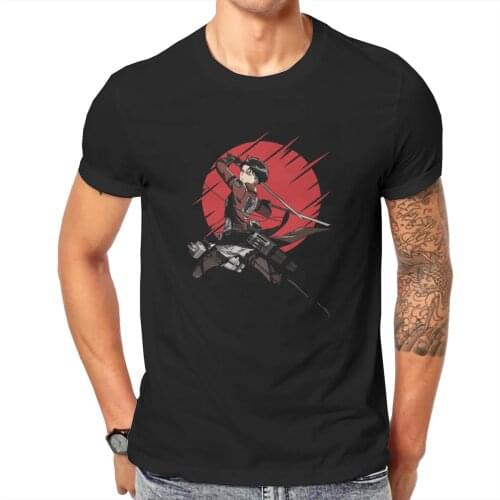 Men Attack in Titans anime - Captain Levi Anime Teen Titans Yeager Funny Classic Graphic Top shirt