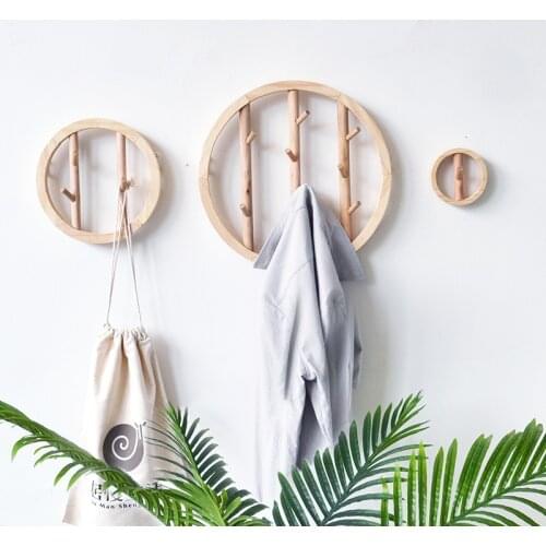 Wall Decorations Home Accessories Living Room Hanger Wooden hanger key kitchen Coat Clothes Towel Hooks Hat Handbag Holder