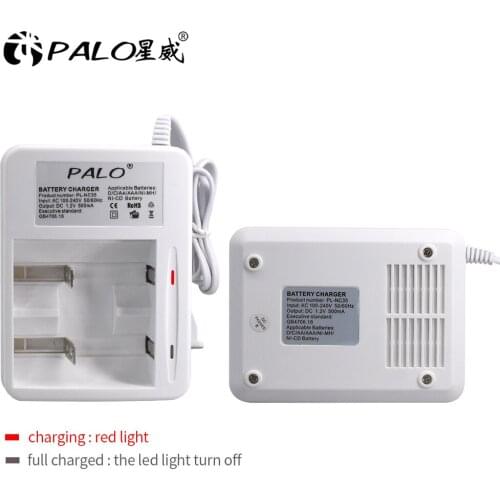 PALO Newest Smart Indicator Light Display Battery Charger For 1.2V NiCd NiMh AA/AAA/C/D Rechargeable Batteries
