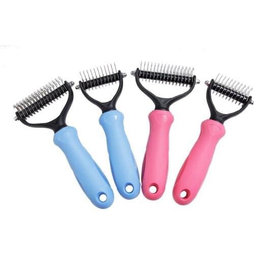 Pet Hair Knot Knife Combing Hair Removal Tool Cleaning Hair Knot Knife Pet Grooming Supplies Dog Cat Double-sided Hair Comb