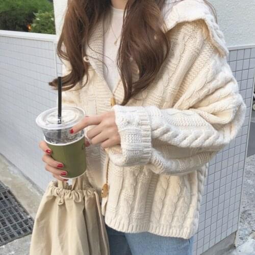 Sannian Autumn Women Sweater Cardigan Jacket Women 2020 New Retro Sweater Loose Long Sleeve Knitted Cardigan Women Clothes Tops