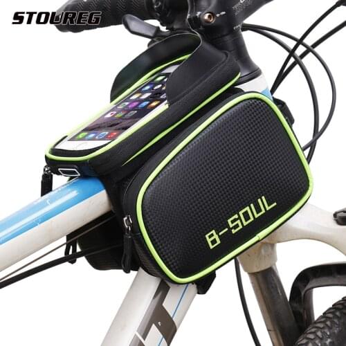 B-SOUL Bicycle Front Touch Screen Phone Bag On The Frame Mountain Bike Top Tube Bag Cycle Panniers Bag For Bicycle Accessories
