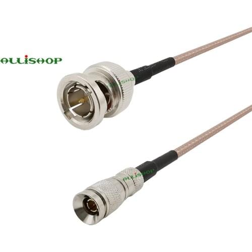 DIN 1.0/2.3 Mini BNC Male to BNC Male Straight Plug 75Ohm for HD SDI Transfer RF Video Signals Coax Cable RG179 Pigtail Cord