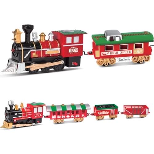 Christmas Electric Train Tracks Toys Assemble Railway Track Sets Racing Road Transportation Building Toys For Children Xmas Gift