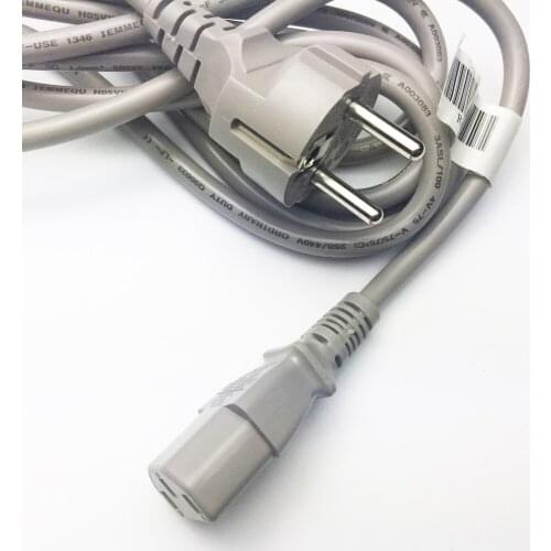 EU AC power cord EU AC power extension cable 2-pin AC EU Plug to IEC Kettle C13 Power Cable for computer PC printers