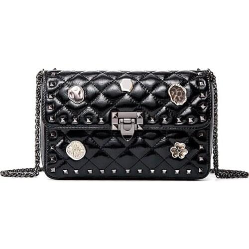 Small Messenger Chain Bag For Women 2019 Genuine Leather Ladies Black Crossbody Bags Designer Luxury Woman Summer Shoulder Bag