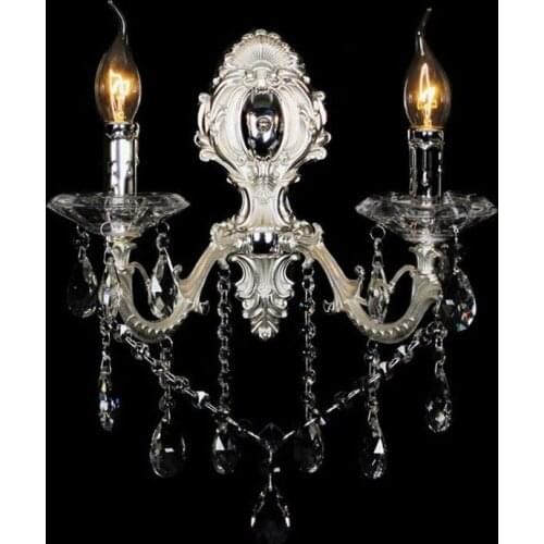 Noble High Quanlity Crystal Pendant Light Wall Candle Sconces Lighting Indoor Silver Chandelier Light silver color 100-240v