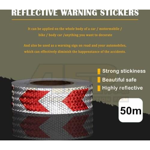 5cmX50m Free Shipping Reflective Strips Car Stickers for Car-Styling Motorcycle Decoration Automobiles Safety Warning Mark Tape