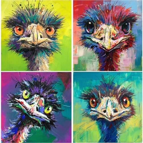Animal Emu DIY Diamond Paintings Embroidery Pattern Birds Handcrafts Home Decors 3d Cross Stitch Kits Wall Stickers