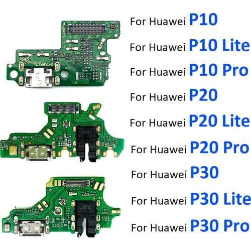 10Pcs/Lot, USB Charging Port Dock Connector Flex Cable For Huawei P9 P10 P20 P30 P40 Lite E Pro Plus