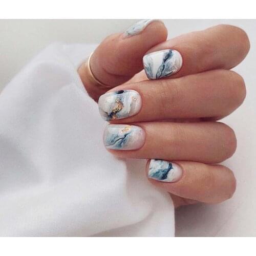 24PCS/box smoothly beautiful false nails with design short size artificial press on fingernails for woman