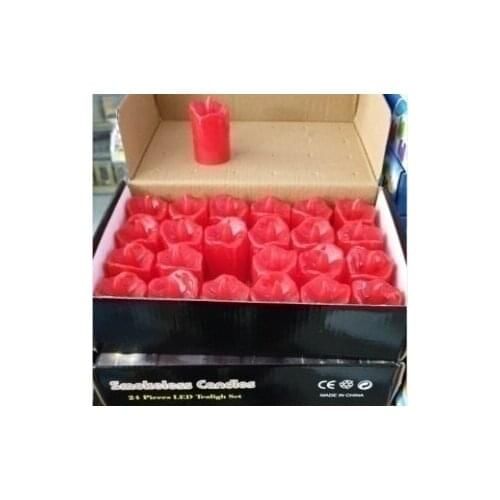 24 Led Lighted red candles pkg quality material MH19 love, lover, Gift, Camping,home, school, Car, hotel, restaurant ,Ships from