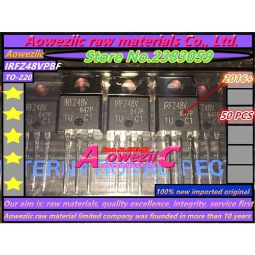 Aoweziic 50PCS 100% new imported original IRFZ48VPBF IRFZ48V TO-220 MOS FET 60V 72A
