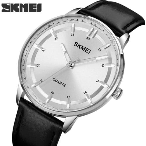 Mens Watches SKMEI Top Brand Leather Chronograph Waterproof Sport Automatic Date Quartz Watch For Men Relogio Masculino montre