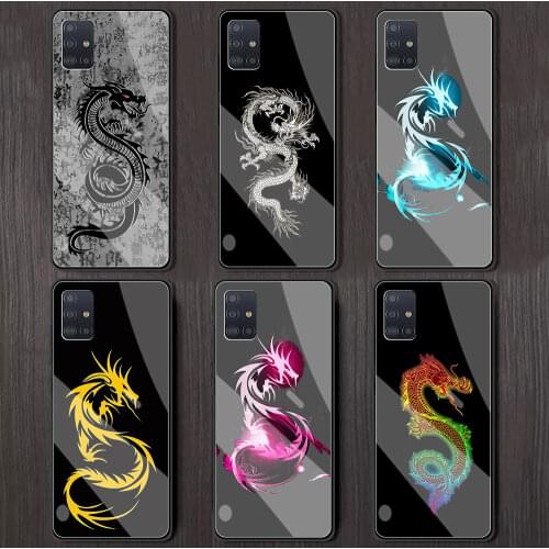 Black Dragon Cool Phone Case for Samsung Galaxy A51 A71 A50 A70 A21s A31 A10 A41 A20e A30 A11 A40 Tempered Glass Cover
