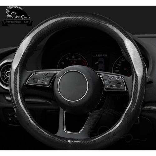 38cm carbon fiber Leather Car Steering Wheel Cover Hollow pattern for BMW E90 F01 F06 F10 F15 F16 F20 F21 F25 F26 F30 F32 F82