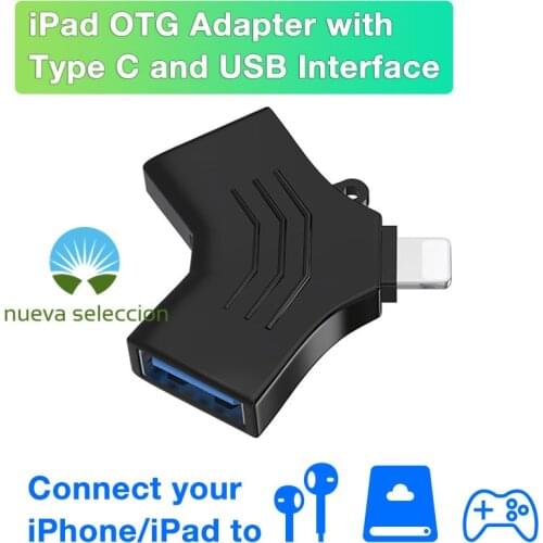 For iPhone 11 Pro Max OTG Adapter USB for iPhone 12 Pro Connect Hard Drive Lightning to USB & Type C iPad iOS14 iOS13