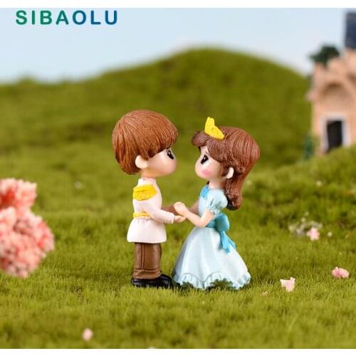 Boy Girl Prince Princess Wedding figurine cartoon character fairy garden home miniature ornament desk decoration DIY accessory