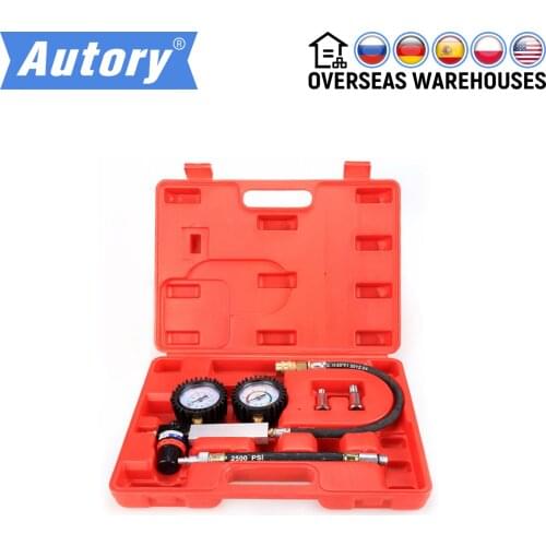 TU-21 TU21 Cylinder Leak Detector Cylinder Leakdown Detection Compression Tester Petrol Engine Tester Gauge Tool Kit for Car