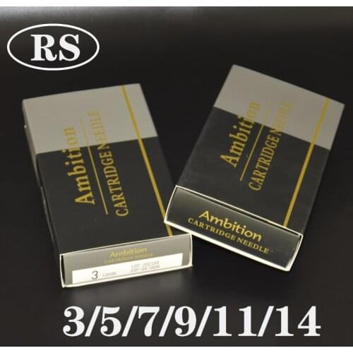 2021 New Ambition Tattoo Cartridge Needles 20Pcs Round Shader 0.30mm Long Taper 1003rs 1005rs 1007rs 1009rs