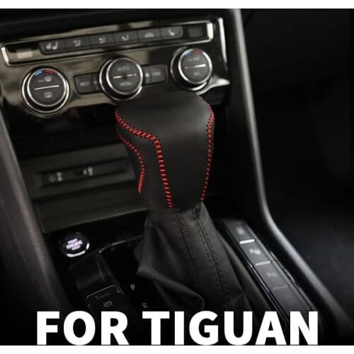 Automobile leather gear cover hand-sewn gear lever cover for VW Volkswagen Tiguan mk2 2016 2017 2018 2019 2020