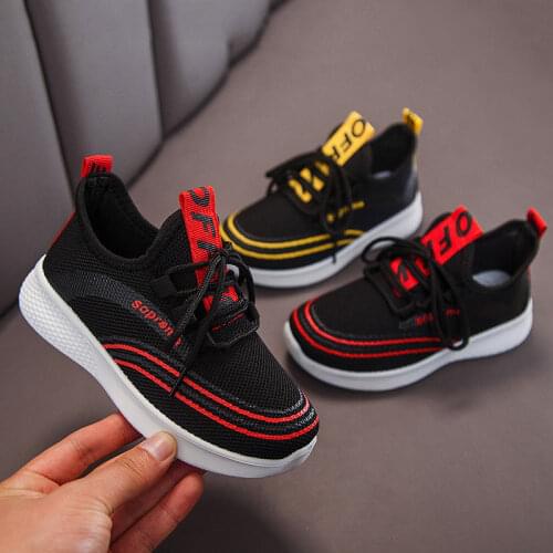 2020 Spring Kids Running Shoes Childrens Tennis Breathable Sport Shoes Footwear Girls Boys Sneakers Autumn Fly Woven Shoes