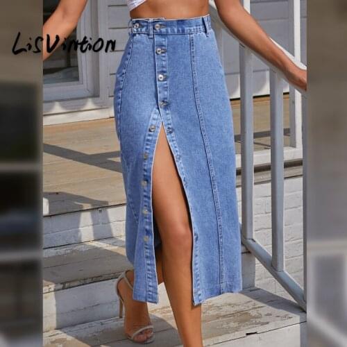 LisVintion Denim Skirts For Women