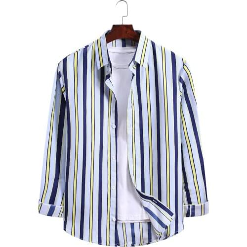 High Quality Mens striped long-sleeved shirt fashion Lapel Slim Fit Business Casual Shirt Designer Shirts Size M-3XL