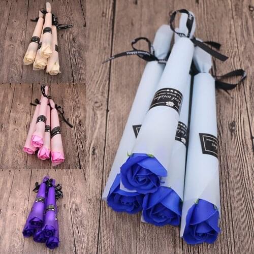 1pc Soap Rose Artificial Flower Girl Friend Valentines Day Gift Single Carnation Soap Flower Mother`s Day Gift Home Decoration