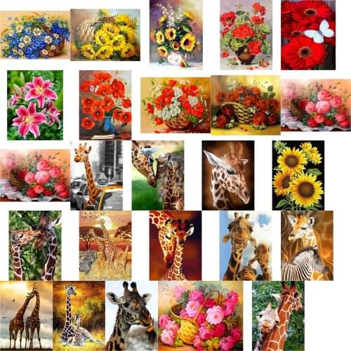 Red flowers cross stitch kit people 18ct 14ct UNprinting11ct count print canvas stitches embroidery DIY handmade needlework