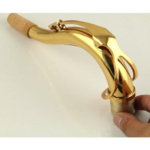 Excellent Tenor Sax neck gold lacquer brass material Saxophone Woodwind part Size 27.5 mm