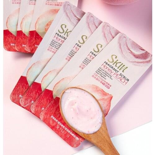 Bag Exfoliating Sweet Peach Scrub Remove Acne Skin Smoothing Oil Control Facial Moisturizing Body Face Cleansing Mud Cream FY
