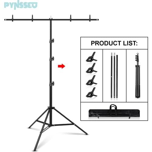 200cmX260cm T-Shape Backdrop Background Stand Photography Photo Studio Frame Support System Kit For Video ChromaKey Green Screen