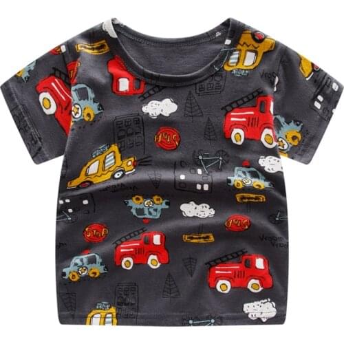 ZWY920 Boys Girls Good Quality Cartoon T-shirt Fashiont Style Children Funny Tshirt Kids Summer White Tops Baby Clothes