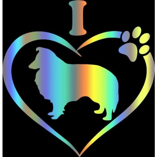 S51574 Various Sizes/Colors Car Stickers Vinyl Decal I Love My Sheltie Dog Animal Motorcycle Decorative Accessories