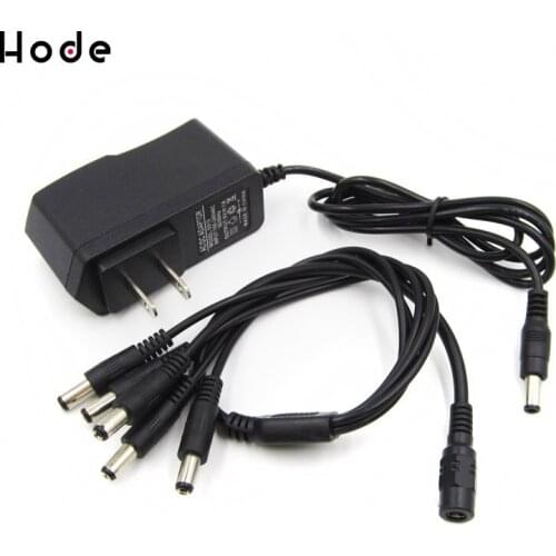 US Plug AC/DC Power Adapter With 5 Way Guitar Effect Daisy Chain Power Supply Cable Splitte Cable