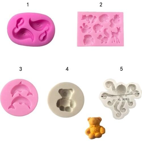 Animal Silicone Cake Molds Resin Clay Candle Bunny Fondant Chocolate Mould Kitchen Baking Cake Tools