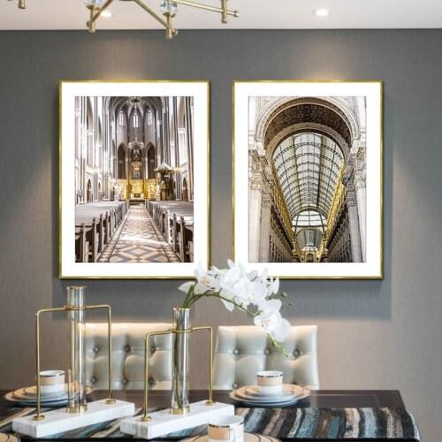 Modern Glorious Arch Cathedral Church Canvas Painting Building Wall Art Poster Print Modern Picture for Living room Home Decor
