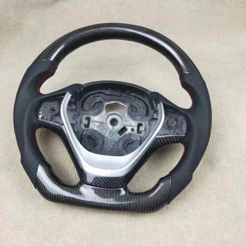 OEM Cuatomized Real Carbon Fiber Sports Steering Wheel Leather compatible for BMW 3 Series 2012-2018
