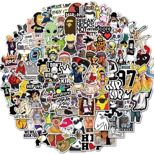 100PCS Rock Band Hip hop Meme Stickers DIY Laptop Fridge Guitar Waterproof Cool Funny Sticker for Motorcycle Luggage Skateboard