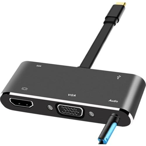 USB-C HUB USB3.1 TYPE-C to HDMI/VGA/USB/PD converter laptop with HD monitor Adapter Cable 3840*2160@30HZ