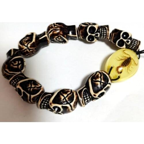 Punk Gothic Skull Real Scorpion Demon Bracelet Retro Mens Party Biker Jewelry