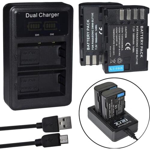 2PACK NEW DMW-BLF19E BLF19 Battery & Dual USB LCD Charger For Panasonic GH3 GH4 BLF19PP DMW-BTC10