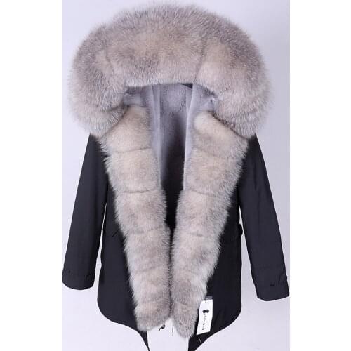 7XL Women Long Parka Natural Fox Fur Collar Hood 2021 Winter Jacket Real Fox Fur Coat Thick Warm Streetwear Parkas New