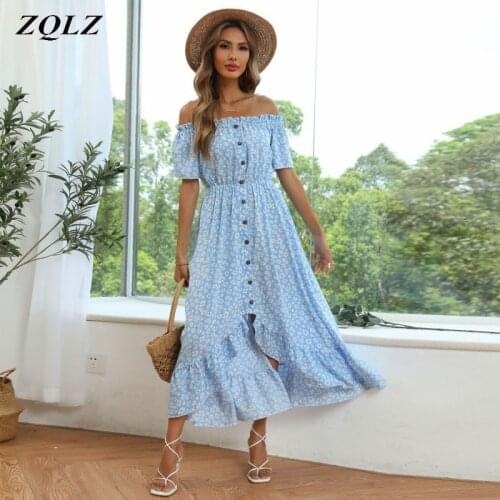ZQLZ Off-the-shoulder Summer Dresses