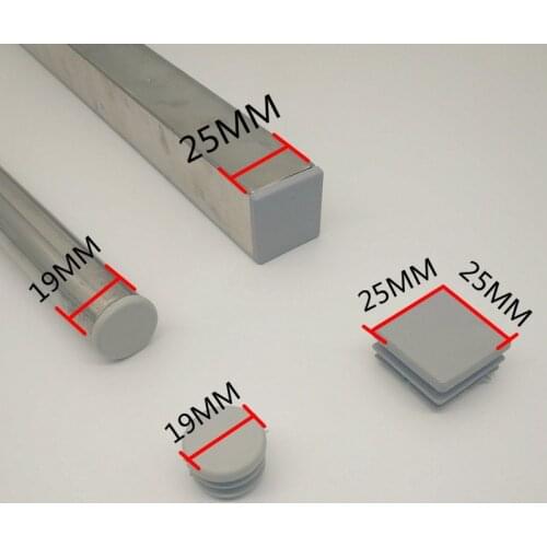 4pcs Gray Plastic Pipe hole inner plug Steel tube Blanking End Cap Cover For Chair table feet furniture leg pads floor protector